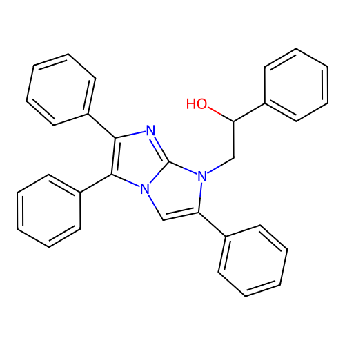 1-phenyl-2-(2,5,6-triphenyl-1H-imidazo[1,2-a]imidazol-1-yl)ethanol structure