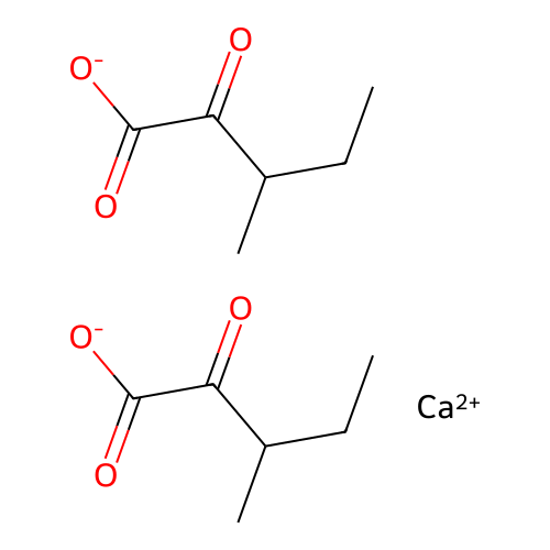 Alpha-keto-beta-methylvaleric acid, calcium salt structure