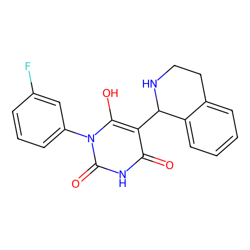 1-(3-fluorophenyl)-6-hydroxy-5-(1,2,3,4-tetrahydroisoquinolin-1-yl)pyrimidine-2,4-dione structure