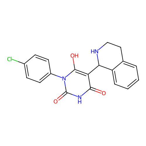 1-(4-chlorophenyl)-6-hydroxy-5-(1,2,3,4-tetrahydroisoquinolin-1-yl)pyrimidine-2,4-dione structure