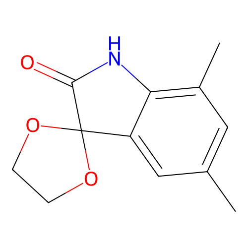 5',7'-dimethylspiro[1,3-dioxolane-2,3'-indol]-2'(1'H)-one structure