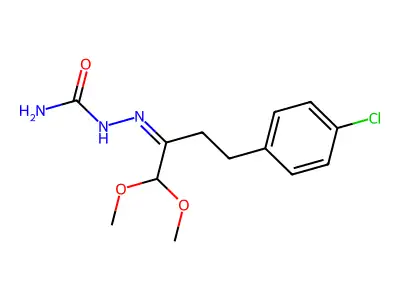 [[4-(4-Chlorophenyl)-1,1-dimethoxybutan-2-ylidene]amino]urea structure