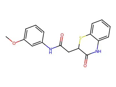 N-(3-methoxyphenyl)-2-(3-oxo-4H-1,4-benzothiazin-2-yl)acetam structure