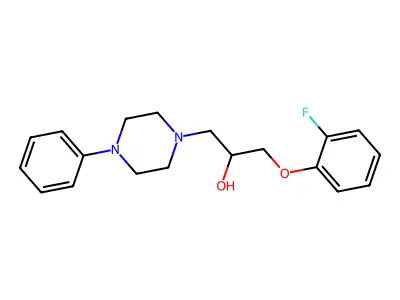 1-Piperazineethanol, alpha-(o-fluorophenoxymethyl)-4-phenyl- structure