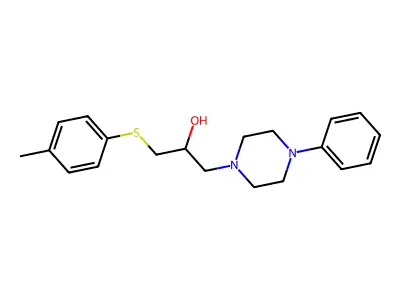 1-Piperazineethanol, 4-phenyl-alpha-(p-tolylthiomethyl)- structure