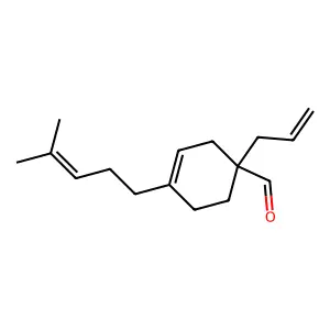 3-Cyclohexene-1-carboxaldehyde, 4-(4-methyl-3-penten-1-yl)-1-(2-propen-1-yl)- structure