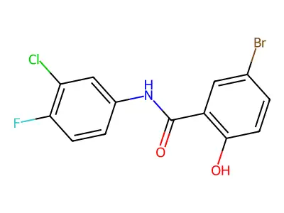 5-Bromo-N-(3-chloro-4-fluorophenyl)-2-hydroxybenzamide structure