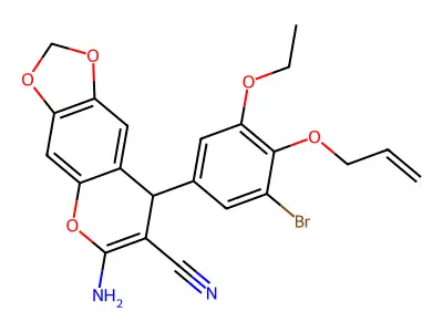 6-amino-8-(3-bromo-5-ethoxy-4-prop-2-enoxyphenyl)-8H-[1,3]dioxolo[4,5-g]chromene-7-carbonitrile structure