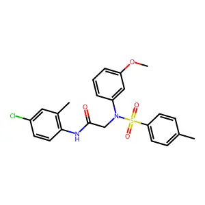 N-(4-chloro-2-methylphenyl)-2-(3-methoxy-N-(4-methylphenyl)sulfonylanilino)acetamide structure