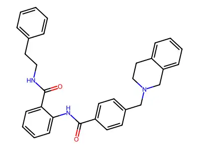 2-[[4-(3,4-dihydro-1H-isoquinolin-2-ylmethyl)benzoyl]amino]-N-(2-phenylethyl)benzamide structure