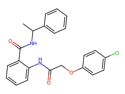 2-{[(4-chlorophenoxy)acetyl]amino}-N-(1-phenylethyl)benzamide structure