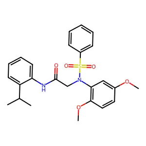 2-[N-(benzenesulfonyl)-2,5-dimethoxyanilino]-N-(2-propan-2-ylphenyl)acetamide structure