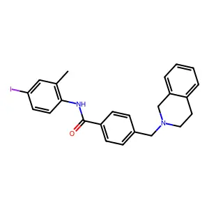 4-(3,4-dihydro-1H-isoquinolin-2-ylmethyl)-N-(4-iodo-2-methylphenyl)benzamide structure