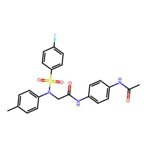 N-(4-acetamidophenyl)-2-(N-(4-fluorophenyl)sulfonyl-4-methylanilino)acetamide structure