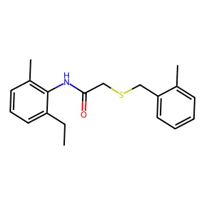 N-(2-ethyl-6-methylphenyl)-2-[(2-methylphenyl)methylsulfanyl]acetamide structure