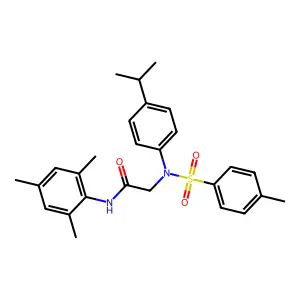 2-(N-(4-methylphenyl)sulfonyl-4-propan-2-ylanilino)-N-(2,4,6-trimethylphenyl)acetamide structure