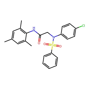 2-[N-(benzenesulfonyl)-4-chloroanilino]-N-(2,4,6-trimethylphenyl)acetamide structure