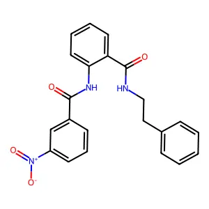2-[(3-nitrobenzoyl)amino]-N-(2-phenylethyl)benzamide structure
