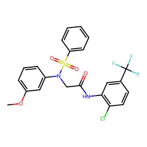 2-[N-(benzenesulfonyl)-3-methoxyanilino]-N-[2-chloro-5-(trifluoromethyl)phenyl]acetamide structure