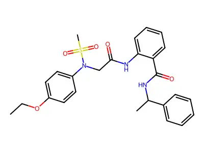 2-[[2-(4-ethoxy-N-methylsulfonylanilino)acetyl]amino]-N-(1-phenylethyl)benzamide structure