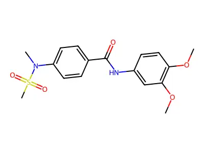 N-(3,4-dimethoxyphenyl)-4-[methyl(methylsulfonyl)amino]benzamide structure