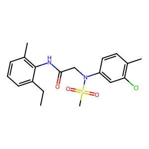 2-(3-chloro-4-methyl-N-methylsulfonylanilino)-N-(2-ethyl-6-methylphenyl)acetamide structure