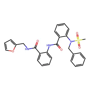 2-[[2-[benzyl(methylsulfonyl)amino]benzoyl]amino]-N-(furan-2-ylmethyl)benzamide structure