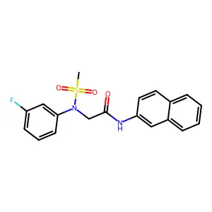 2-(3-fluoro-N-methylsulfonylanilino)-N-naphthalen-2-ylacetamide structure