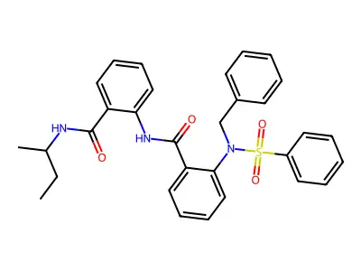 2-[[2-[benzenesulfonyl(benzyl)amino]benzoyl]amino]-N-butan-2-ylbenzamide structure