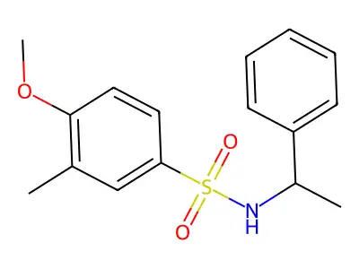 4-methoxy-3-methyl-N-(1-phenylethyl)benzenesulfonamide structure