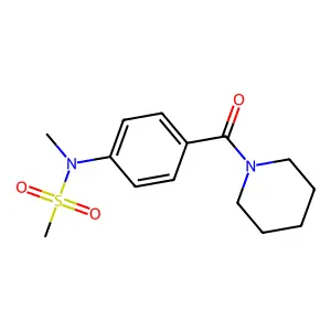 N-methyl-N-[4-(1-piperidinylcarbonyl)phenyl]methanesulfonamide structure