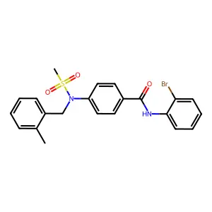 N-(2-bromophenyl)-4-[(2-methylbenzyl)(methylsulfonyl)amino]benzamide structure