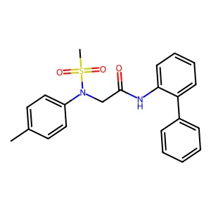 N-[1,1'-biphenyl]-2-yl-2-[4-methyl(methylsulfonyl)anilino]acetamide structure