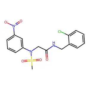 N-[(2-chlorophenyl)methyl]-2-(N-methylsulfonyl-3-nitroanilino)acetamide structure