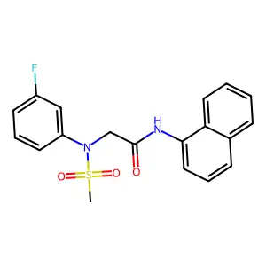 2-(3-fluoro-N-methylsulfonylanilino)-N-naphthalen-1-ylacetamide structure