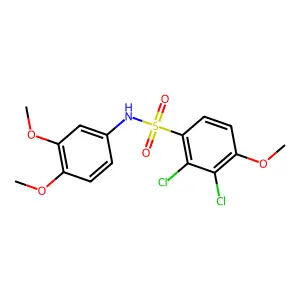 2,3-dichloro-N-(3,4-dimethoxyphenyl)-4-methoxybenzenesulfonamide structure