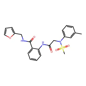 N-(furan-2-ylmethyl)-2-[[2-(3-methyl-N-methylsulfonylanilino)acetyl]amino]benzamide structure