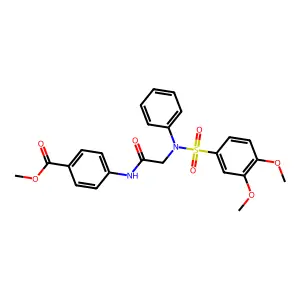 methyl 4-({N-[(3,4-dimethoxyphenyl)sulfonyl]-N-phenylglycyl}amino)benzoate structure