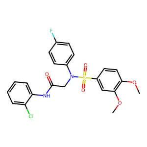 N-(2-chlorophenyl)-2-(N-(3,4-dimethoxyphenyl)sulfonyl-4-fluoroanilino)acetamide structure