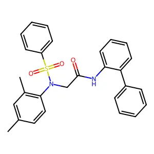 2-[N-(benzenesulfonyl)-2,4-dimethylanilino]-N-(2-phenylphenyl)acetamide structure