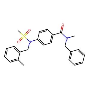 N-benzyl-N-methyl-4-[(2-methylbenzyl)(methylsulfonyl)amino]benzamide structure