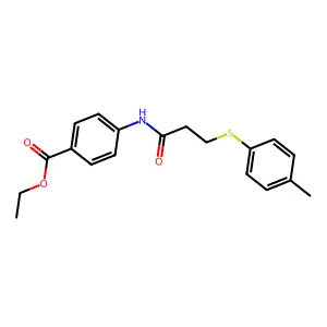 Ethyl 4-(3-(p-tolylthio)propanamido)benzoate structure