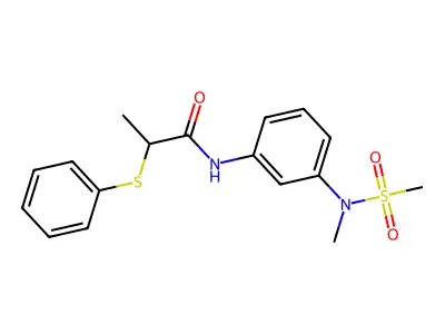 N-[3-[methyl(methylsulfonyl)amino]phenyl]-2-phenylsulfanylpropanamide structure