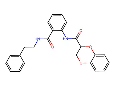 N-{2-[(2-phenylethyl)carbamoyl]phenyl}-2,3-dihydro-1,4-benzodioxine-2-carboxamide structure