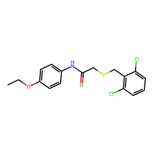 2-[(2,6-dichlorobenzyl)sulfanyl]-N-(4-ethoxyphenyl)acetamide structure