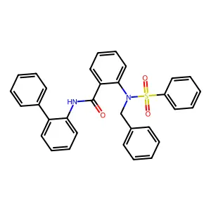 2-[benzenesulfonyl(benzyl)amino]-N-(2-phenylphenyl)benzamide structure