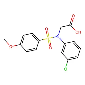 N-(3-chlorophenyl)-N-[(4-methoxyphenyl)sulfonyl]glycine structure