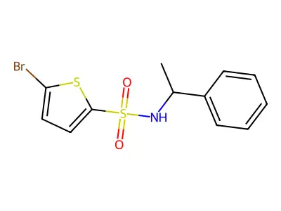 5-bromo-N-(1-phenylethyl)thiophene-2-sulfonamide structure