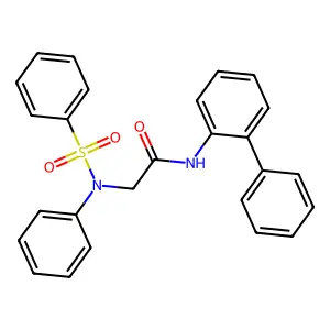 2-[N-(benzenesulfonyl)anilino]-N-(2-phenylphenyl)acetamide structure