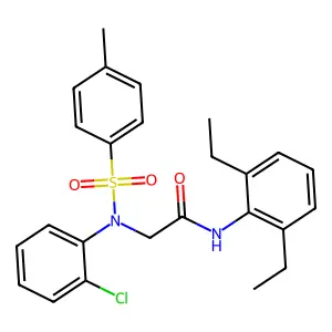 2-(2-chloro-N-(4-methylphenyl)sulfonylanilino)-N-(2,6-diethylphenyl)acetamide structure